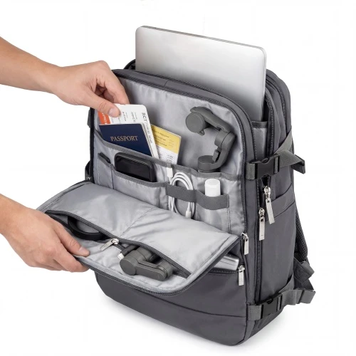 Camry CR 6880 dark pilkas Kuprinė biznesowo-sportowy on-board free size 40x20x30 cm, 24l, 3 komory, 11 kieszeni, laptop 17