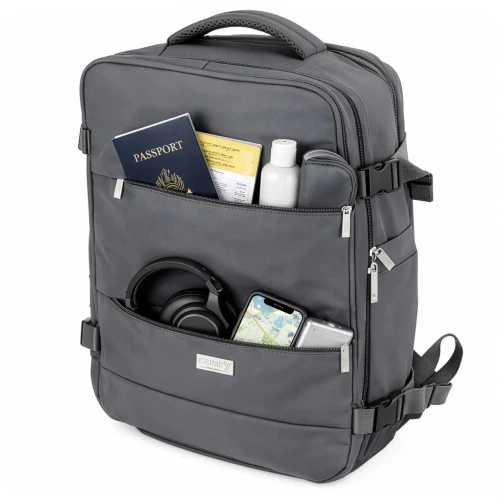 Camry CR 6880 dark pilkas Kuprinė biznesowo-sportowy on-board free size 40x20x30 cm, 24l, 3 komory, 11 kieszeni, laptop 17