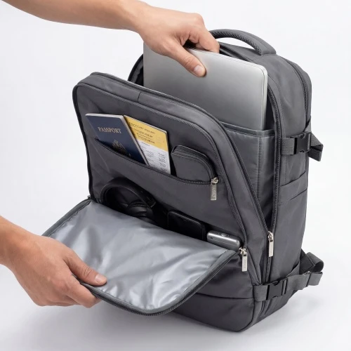 Camry CR 6880 dark pilkas Kuprinė biznesowo-sportowy on-board free size 40x20x30 cm, 24l, 3 komory, 11 kieszeni, laptop 17