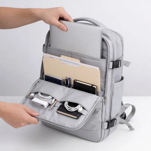 Camry CR 6880 medium pilkas Kuprinė biznesowo-sportowy on-board free size 40x20x30 cm, 24l, 3 komory, 11 kieszeni, laptop 17