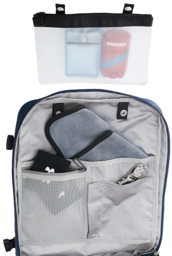 Camry CR 6880 navy mėlynas Kuprinė biznesowo-sportowy on-board free size 40x20x30 cm, 24l, 3 komory, 11 kieszeni, laptop 17