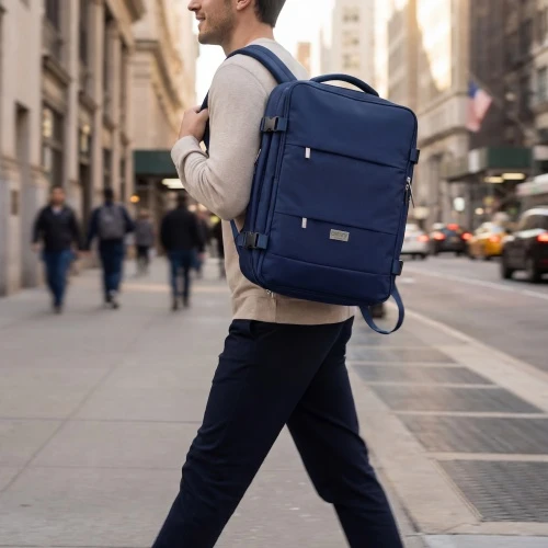 Camry CR 6880 navy mėlynas Kuprinė biznesowo-sportowy on-board free size 40x20x30 cm, 24l, 3 komory, 11 kieszeni, laptop 17