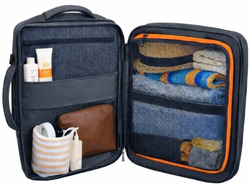 Camry CR 6881 dark pilkas Kuprinė biznesowo-sportowy on-board free size 40x20x30 cm, 24l, 3 komory, 13 kieszeni, laptop 15,6 cali