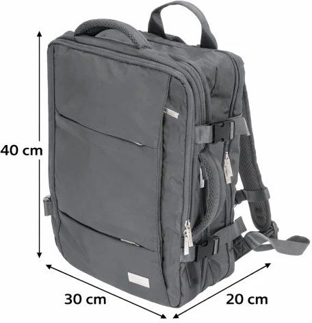 Camry CR 6881 dark pilkas Kuprinė biznesowo-sportowy on-board free size 40x20x30 cm, 24l, 3 komory, 13 kieszeni, laptop 15,6 cali