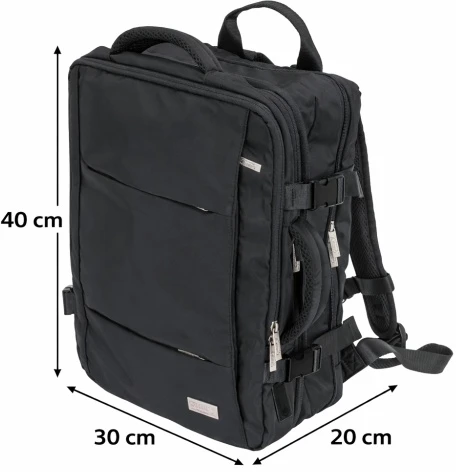 Camry CR 6881 juoda Kuprinė verslo-sportinė on-board, laisvo dydžio 40x20x30 cm, 24 l, 3 skyriai, 13 kišenių, nešiojamam kompiuteriui 15,6 col.