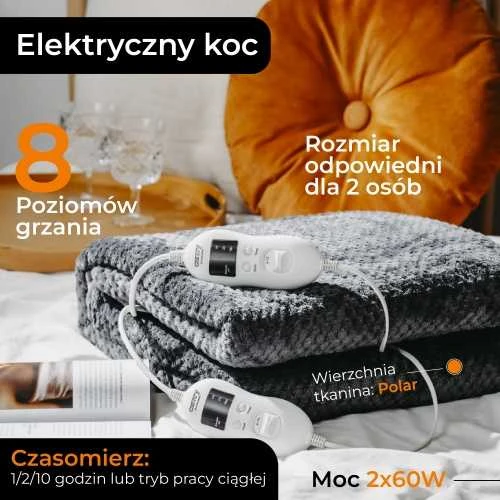 Šildoma antklodė Camry CR 7417, pilka