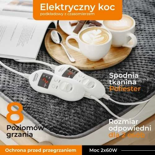 Šildoma antklodė Camry CR 7417, pilka