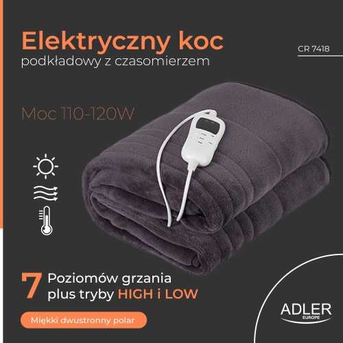 Šildoma antklodė Camry CR 7418, pilka