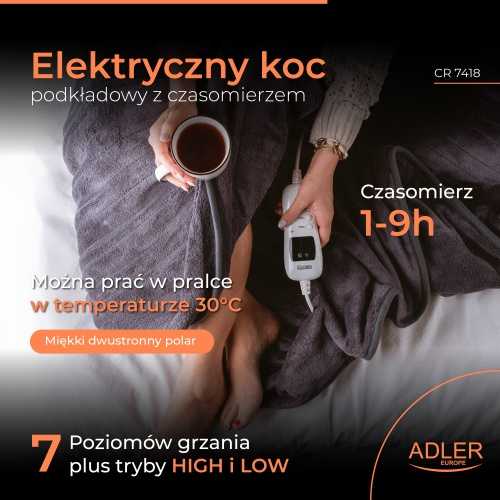 Šildoma antklodė Camry CR 7418, pilka