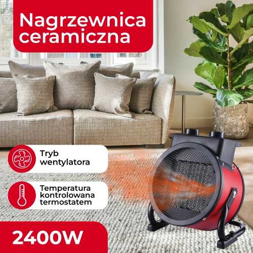 Adler Camry | Ventiliatoriaus šildytuvas | CR 7743 | Keramika | 2400 W | Galios lygių skaičius 2 | Raudona
