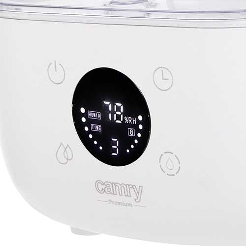 Camry | CR 7973w | Drėkintuvas | 23 W | Vanduo bako talpa 5 L | Tinka kambariams iki 35 m² | Ultragarsinis | Drėkinimo pajėgumas 100-260 ml/val | Baltas