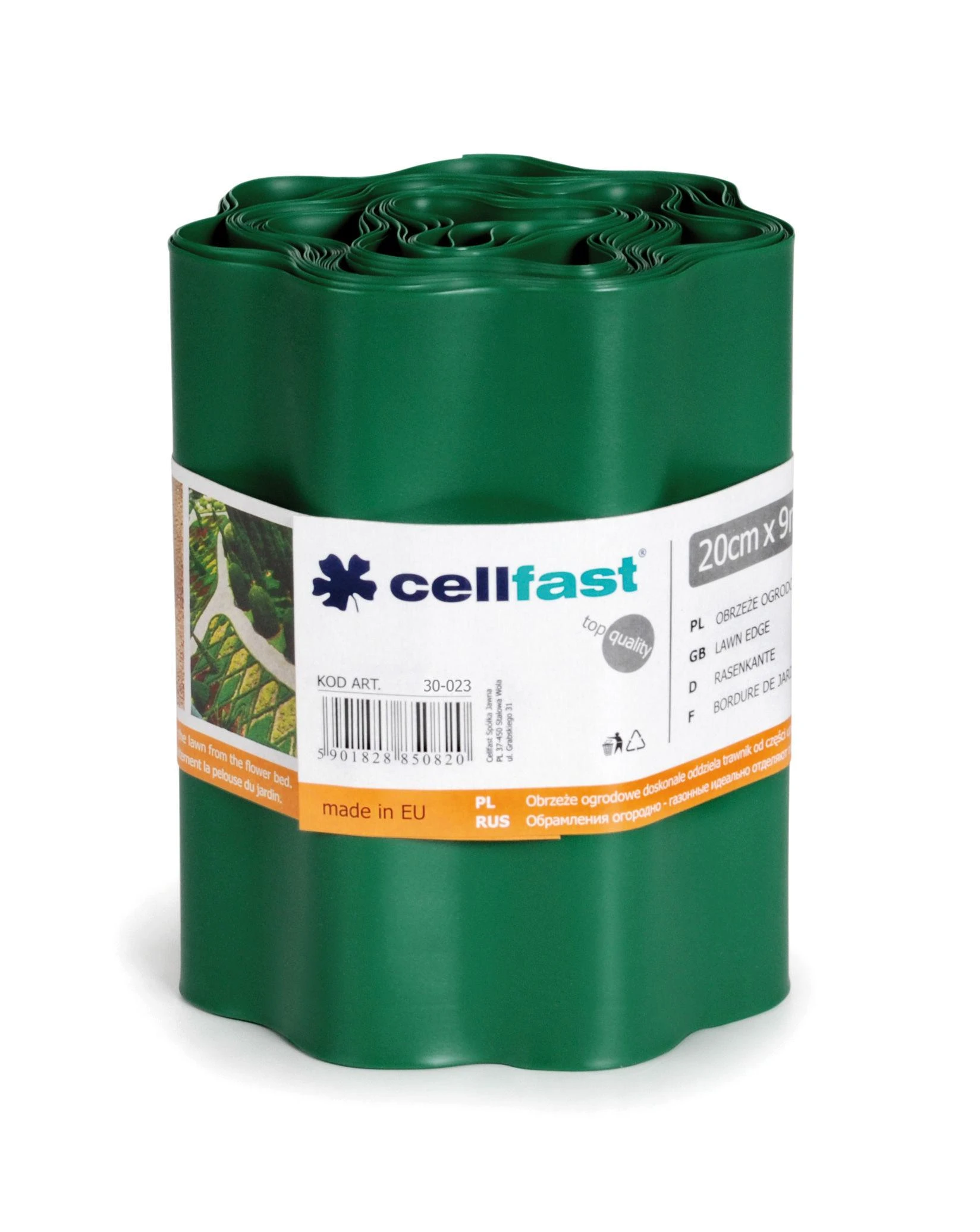 CELLFAST OBRZEŻA TRAWNIKA 20cm x 9m CIEMNA ZIELEŃ