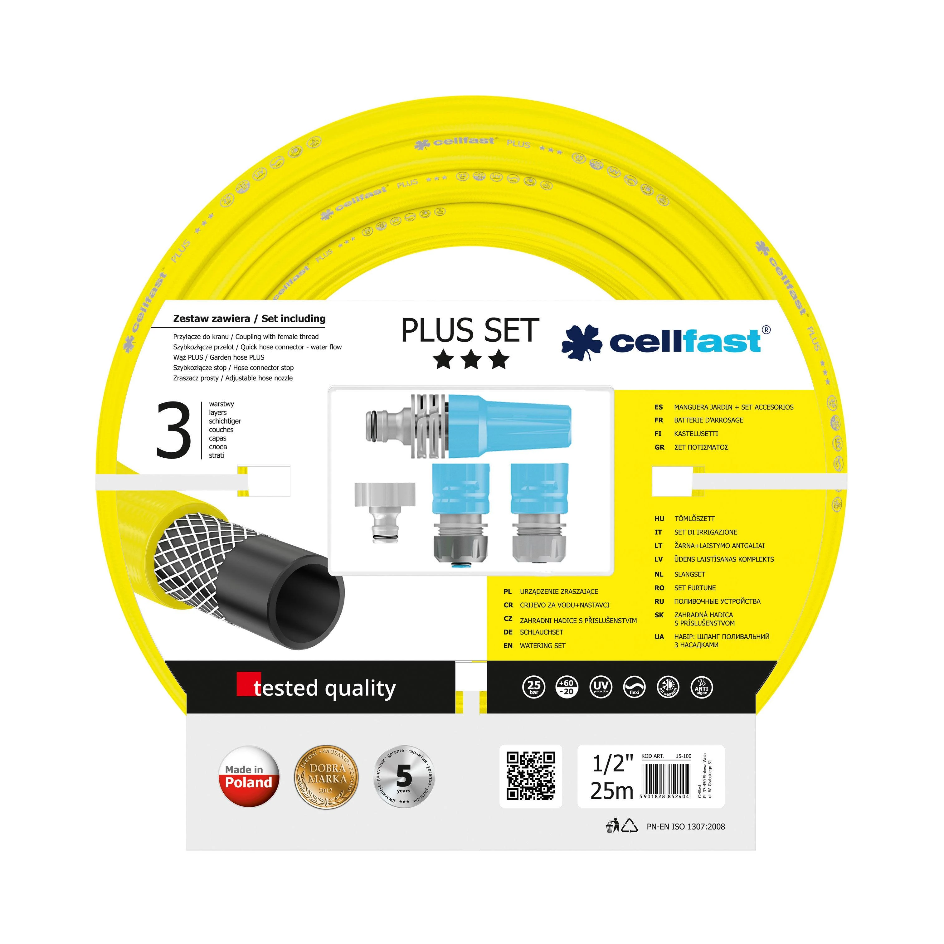 Cellfast C. PURŠKIMO RINKINYS + ŽARNA PLUS 1/2 "25m