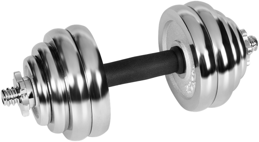 REBEL ACTIVE chromuoti reguliuojamo svorio hanteliai dėkle, 30 kg, su štanga