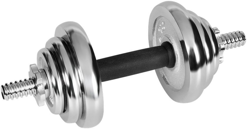 REBEL ACTIVE chromuoti reguliuojamo svorio hanteliai dėkle, 20 kg, su štanga