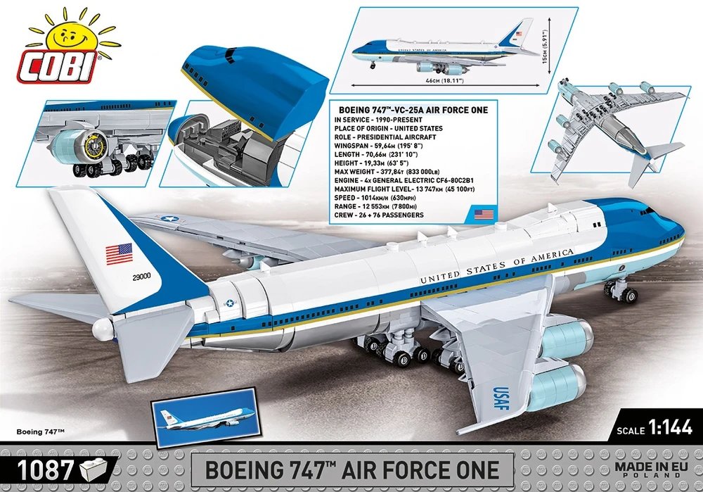 Cobi Klocki Boeing 747 Air Force One