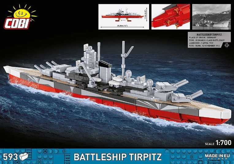 Cobi Klocki Karinis laivas „Tirpitz“ 593 blokai