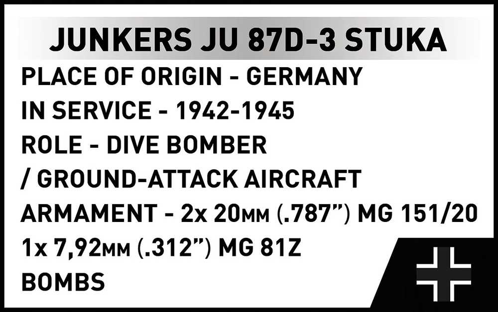 Cobi Klocki Junkers Ju 87D-3 Stuka 556 blokai