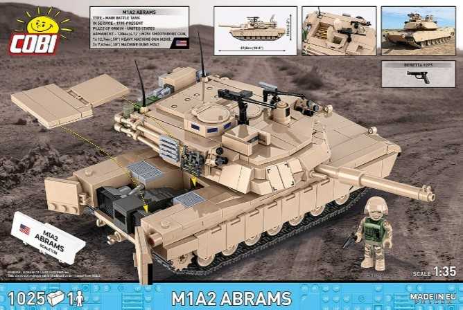 Cobi Klocki M1A2 Abrams 1025 blokai