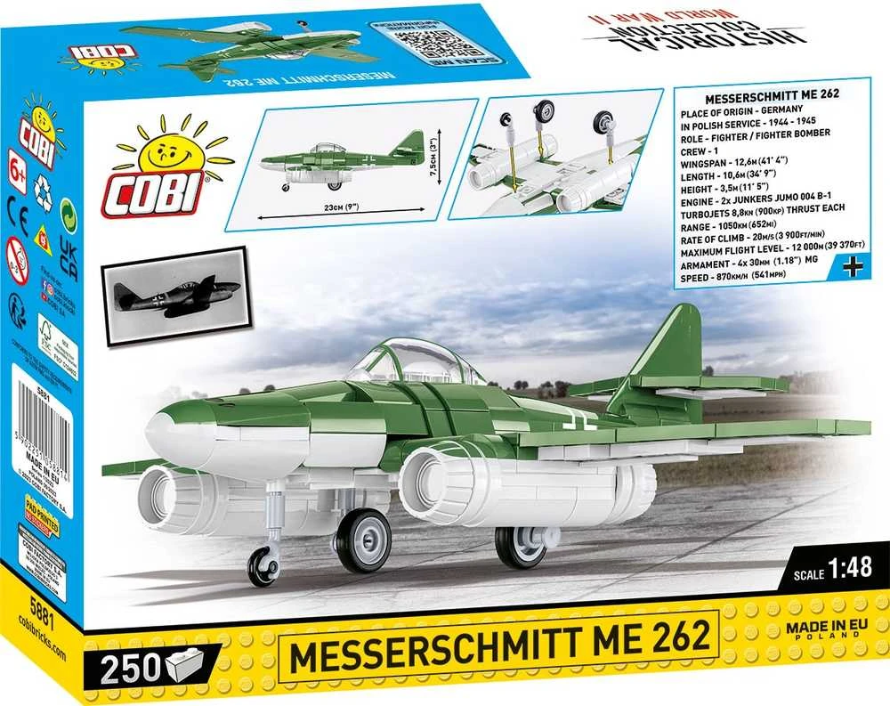 COBI 5881 istorinė kolekcija Antrojo pasaulinio karo Messerschmitt Me 262 naikintuvas