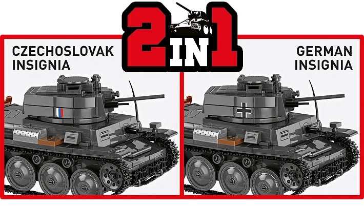 Cobi Klocki Panzer 38 lt vz.38 blokai 690 vienetų