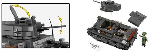 Cobi Klocki Panzer 38 lt vz.38 blokai 690 vienetų