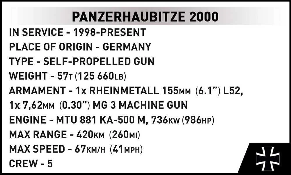 COBI Panzerhaubitze 2000 konstruktorius, 1:35, 1006 detalių