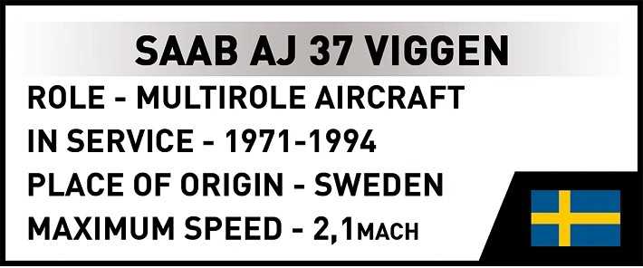 Cobi Klocki Saab aj 37 viggen blokeliai 881 vnt