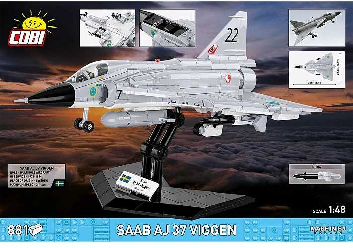 Cobi Klocki Saab aj 37 viggen blokeliai 881 vnt