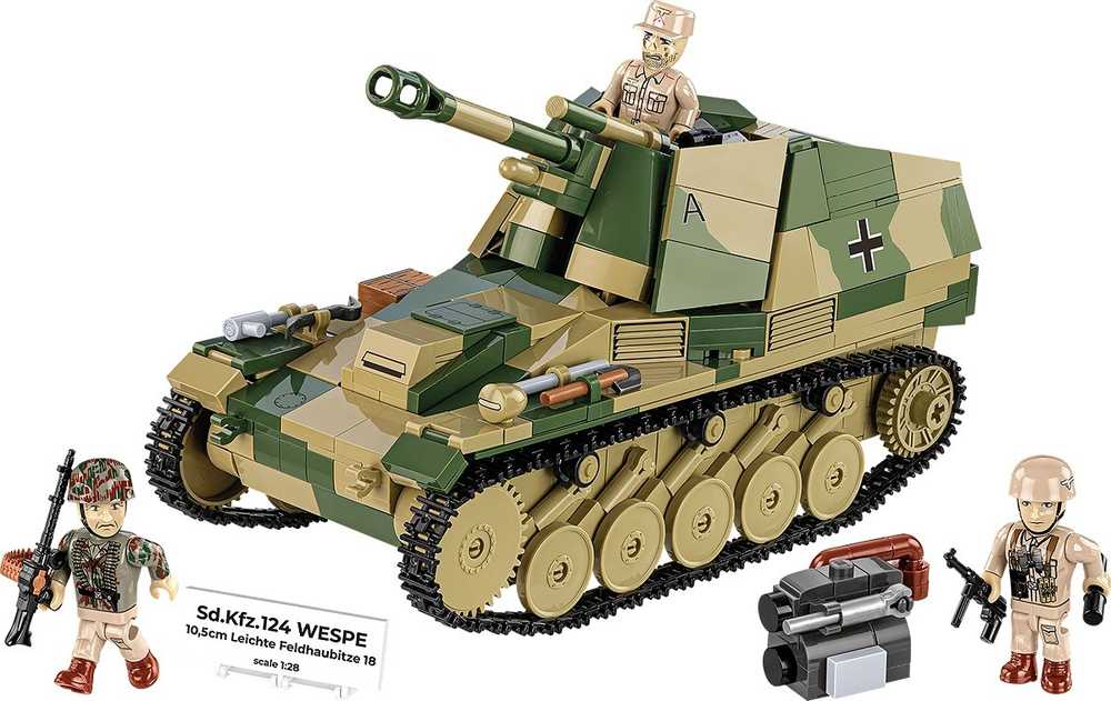 Cobi Klocki Sd.kfz.124 Wespe blokeliai 860 blokai