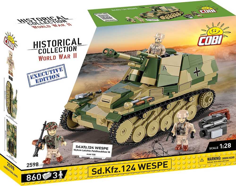 Cobi Klocki Sd.kfz.124 Wespe blokeliai 860 blokai