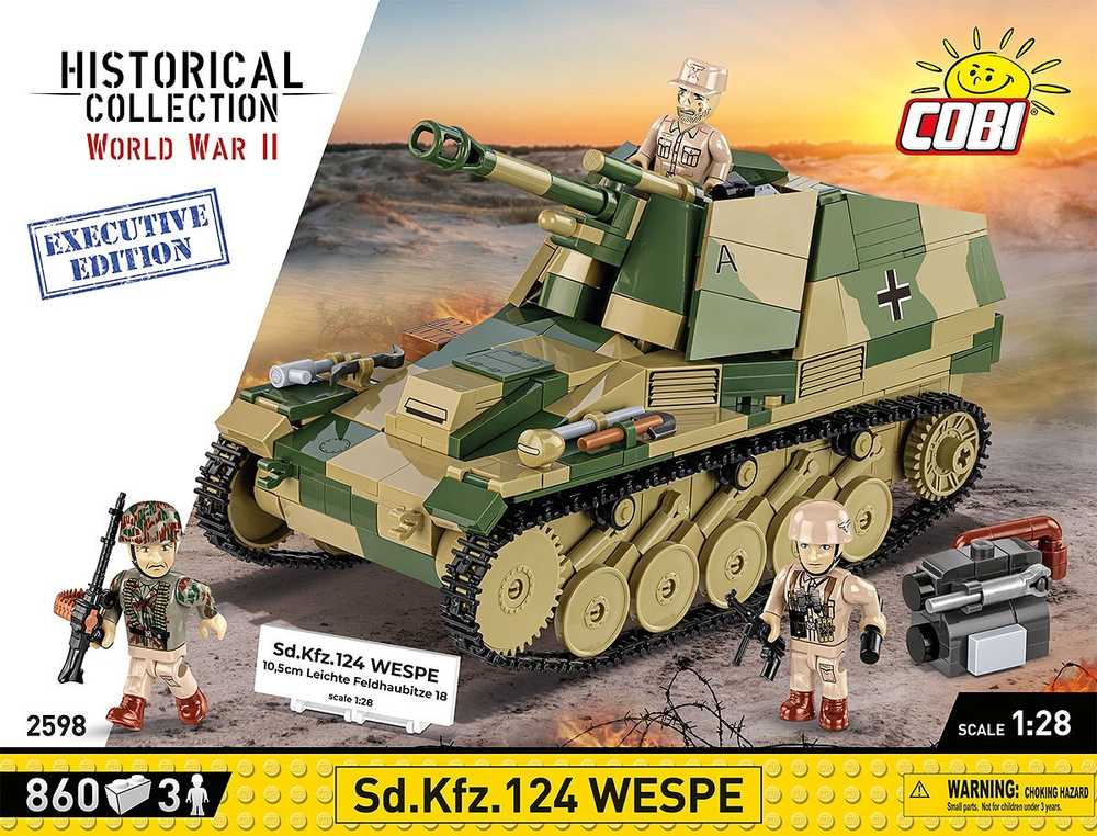 Cobi Klocki Sd.kfz.124 Wespe blokeliai 860 blokai