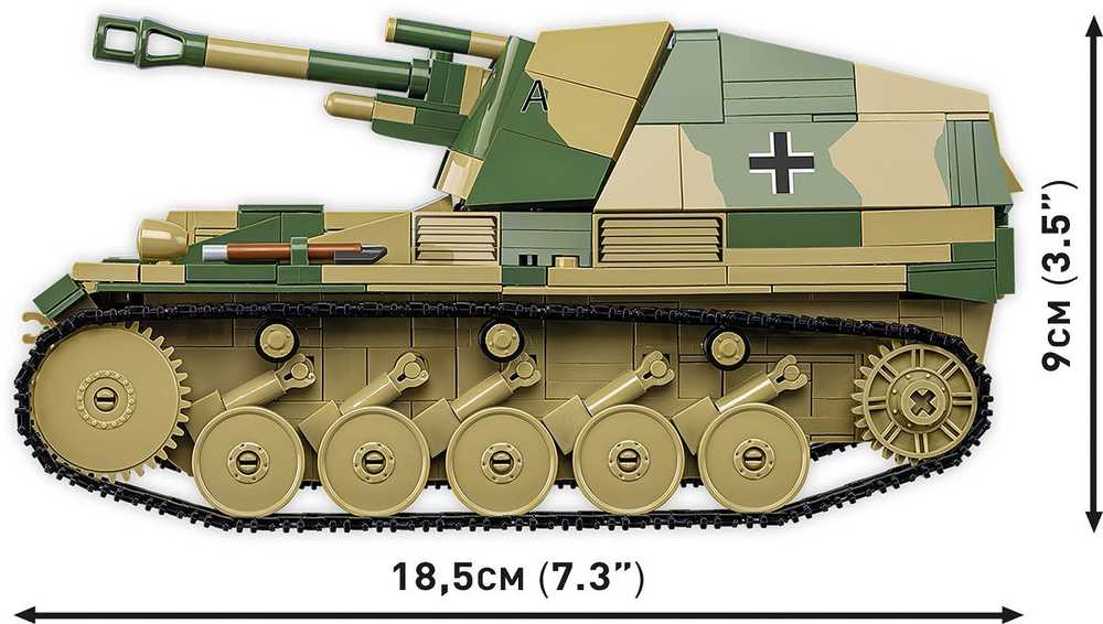 Cobi Klocki Sd.kfz.124 Wespe blokeliai 860 blokai