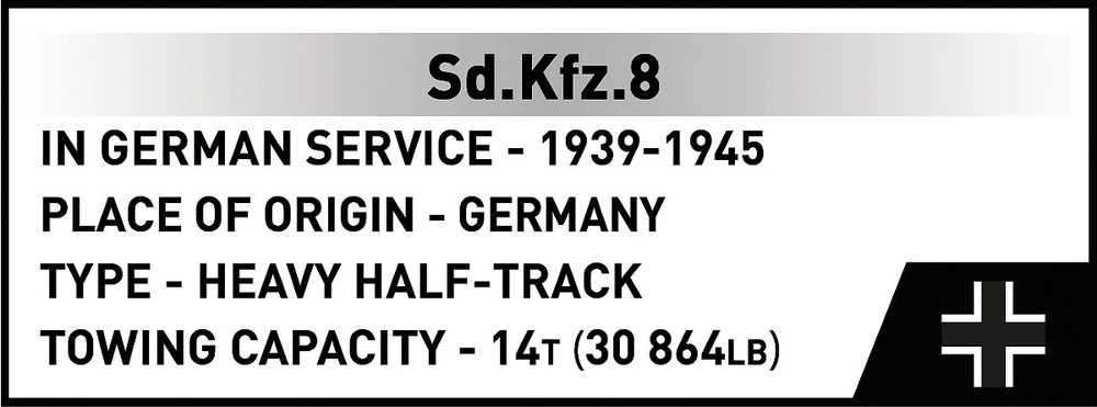 Cobi Klocki Sd.kfz.8 vilkimo blokai 8,8 cm priešlėktuvinės gynybos 36, 975 vienetai