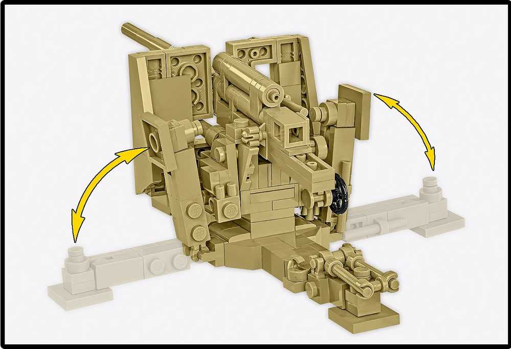Cobi Klocki Sd.kfz.8 vilkimo blokai 8,8 cm priešlėktuvinės gynybos 36, 975 vienetai