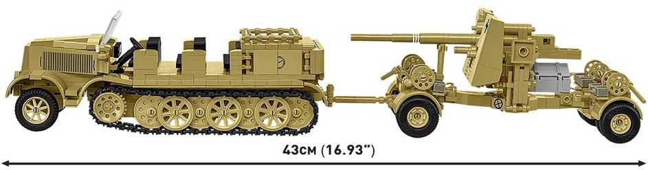 Cobi Klocki Sd.kfz.8 vilkimo blokai 8,8 cm priešlėktuvinės gynybos 36, 975 vienetai
