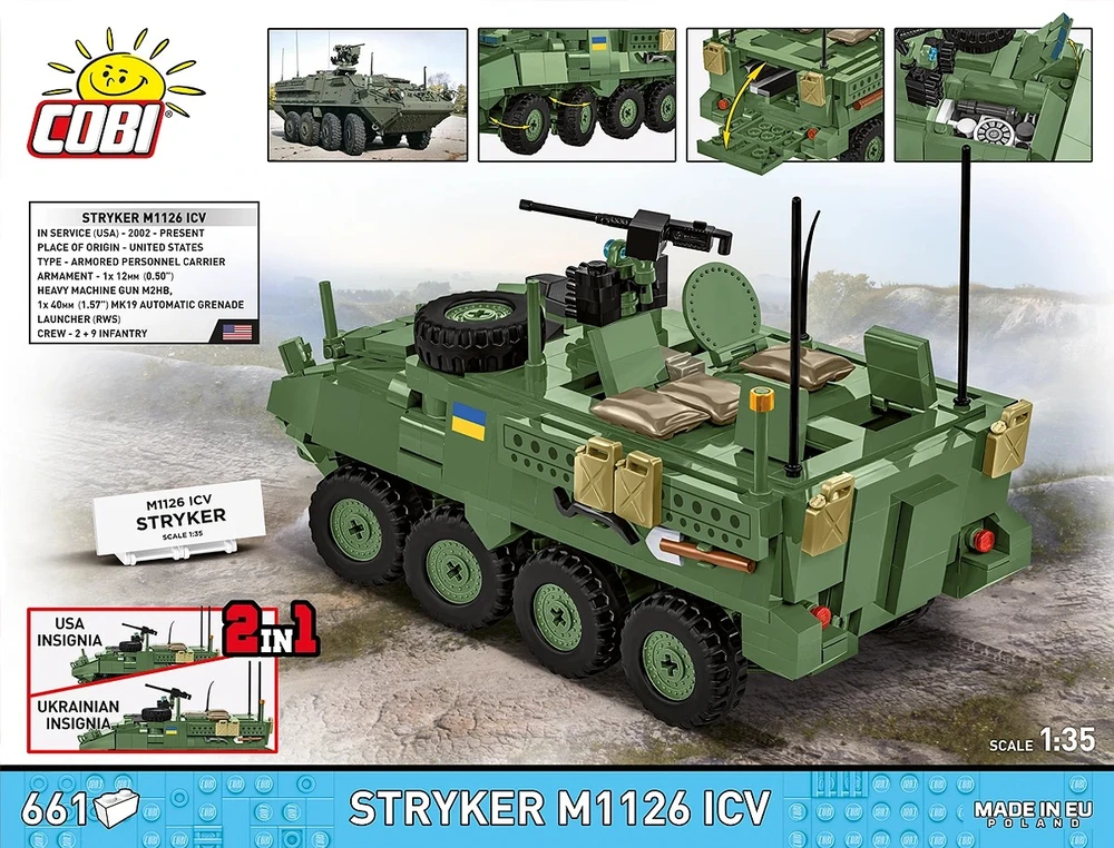 Cobi Konstruktoriaus kaladėlės Stryker M1126 ICV 661 vnt.