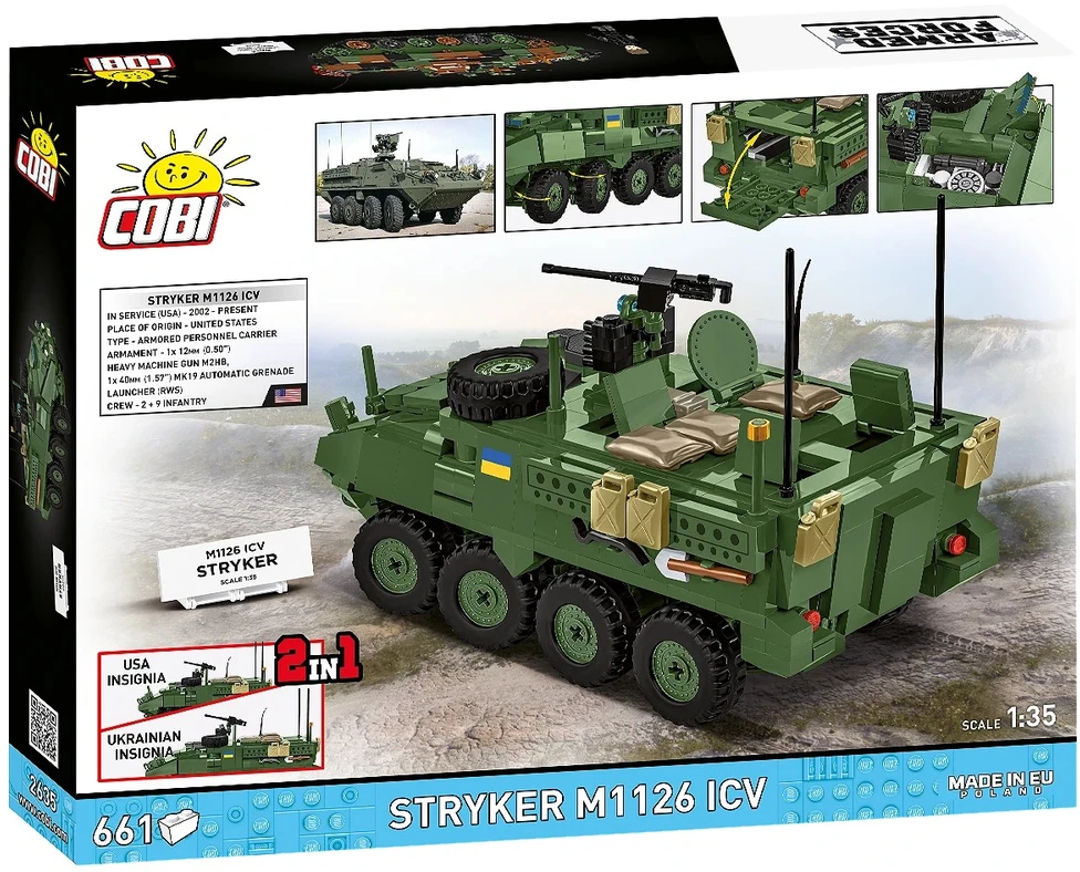 Cobi Konstruktoriaus kaladėlės Stryker M1126 ICV 661 vnt.