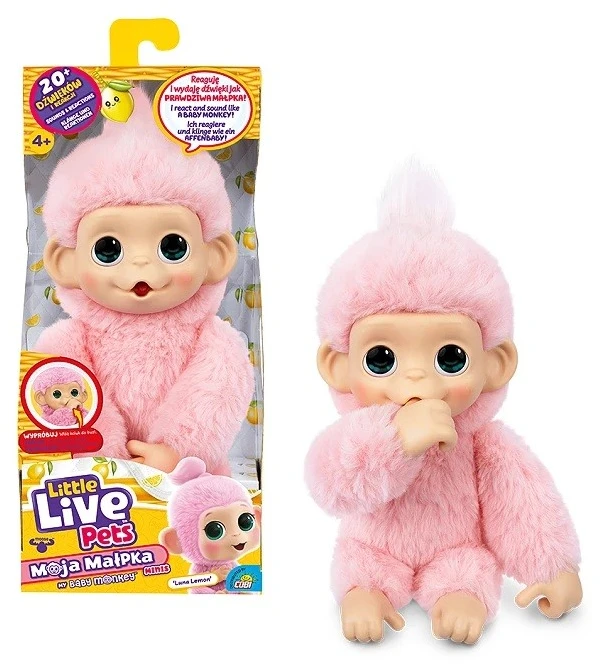Maskotka Interaktyvus pliušinis žaislas „Little Live Pets“ – mini beždžionėlė Luna Lemon