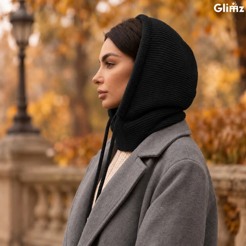 Winter hat/hood - juodas Glimz