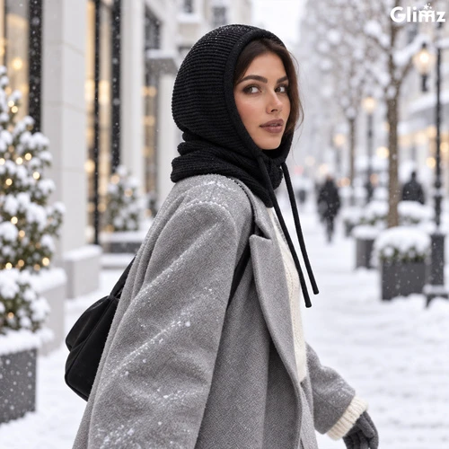 Winter hat/hood - juodas Glimz