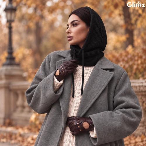 Winter hat/hood - juodas Glimz