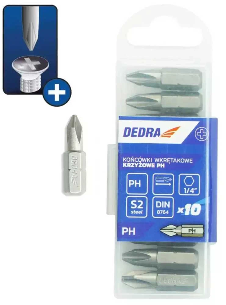 Dedra Atsuktuvo antgaliai Phillips PH3x25mm10vnt plast deute