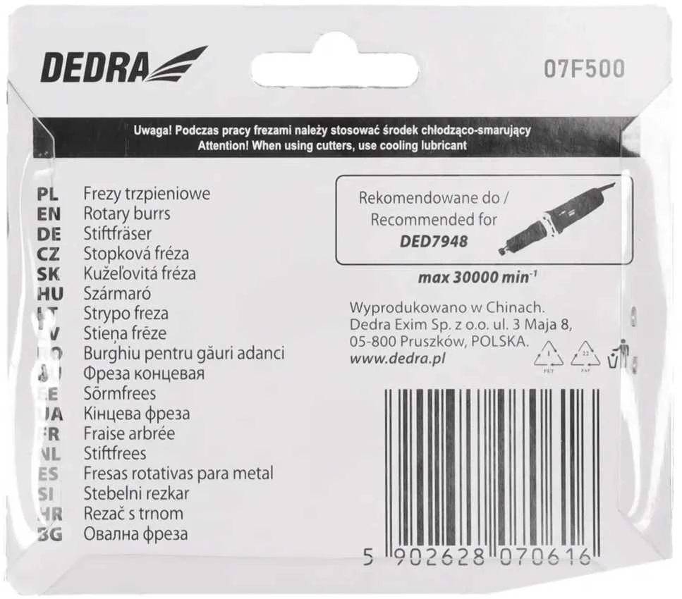 Dedra Frezy HSS metalinio koto frezos