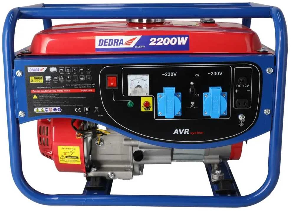 Benzininis elektros generatorius DEDRA DEGB2510, 2,2 kW