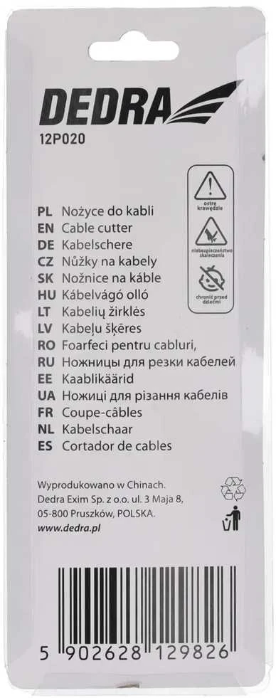 Dedra Nożyce Vario ir aliuminio kabelių žirklės, pjovimo skersmuo 10,5 mm