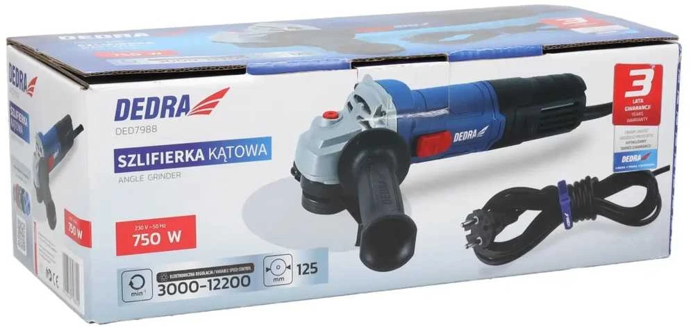 Szlifierka Šlifuoklis 125 mm 750 W kampinis šlifuoklis su greičio reguliatoriumi