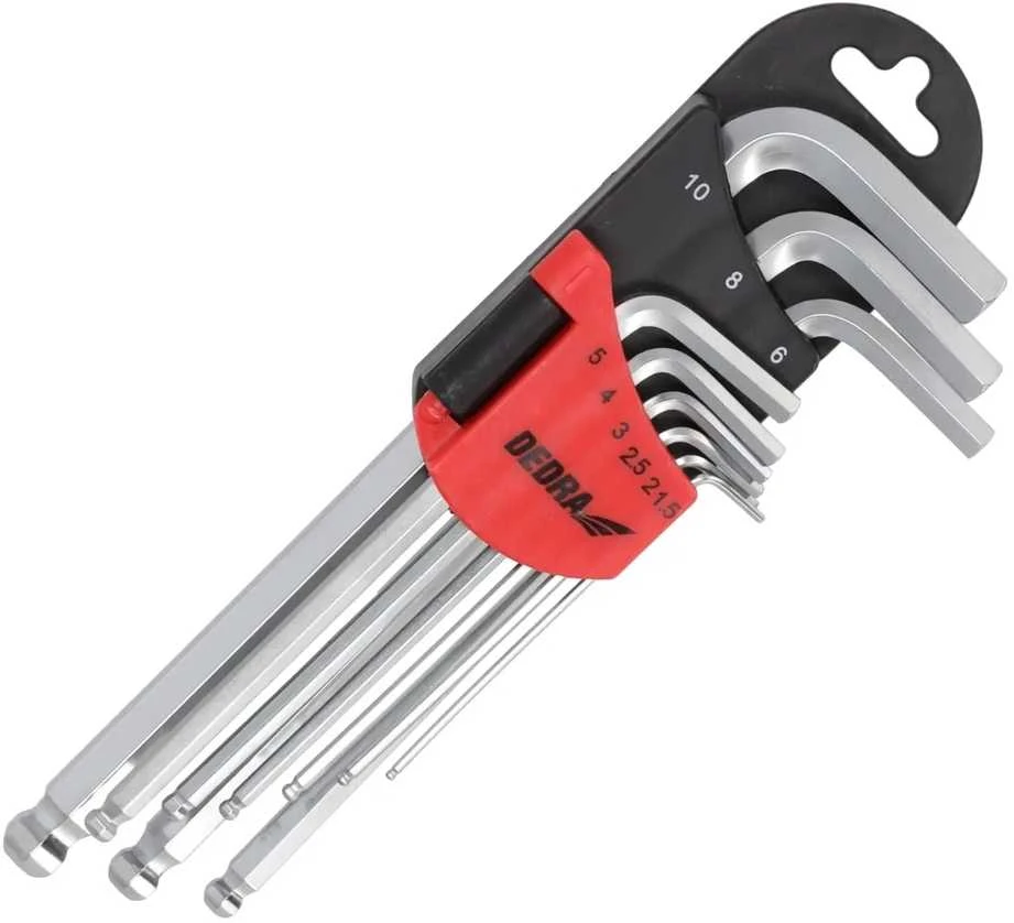Dedra eiakampiai raktai rutulys ilgi 1510mm rinkinys 9vnt CRV