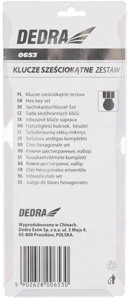 Raktai eiak 9vnt 1510mm ilgi apval DEDRA