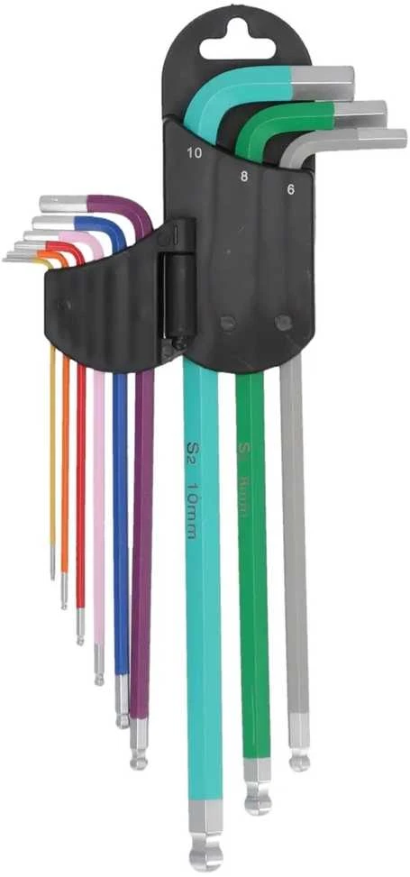 Dedra eiabriauniai raktai rutulys extrailgi 1510mm rinkinys 9vnt S2